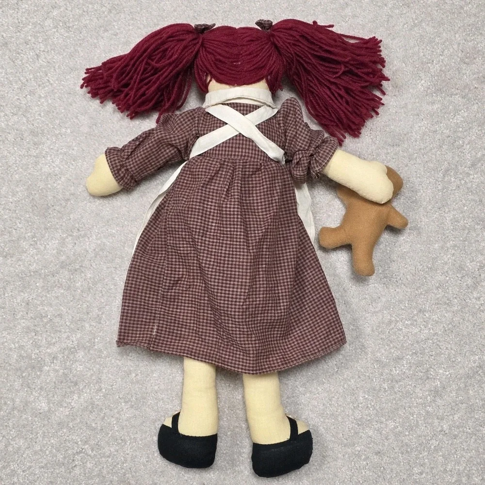 Vtg Handmade Raggedy Ann Doll Gingerbread Man 18 in Hanging‎ Shelf Sitter Rustic